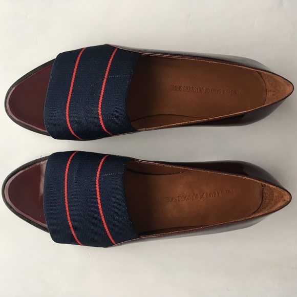 Elastic Peep Toe Leather Loafers - Picture 4 of 8